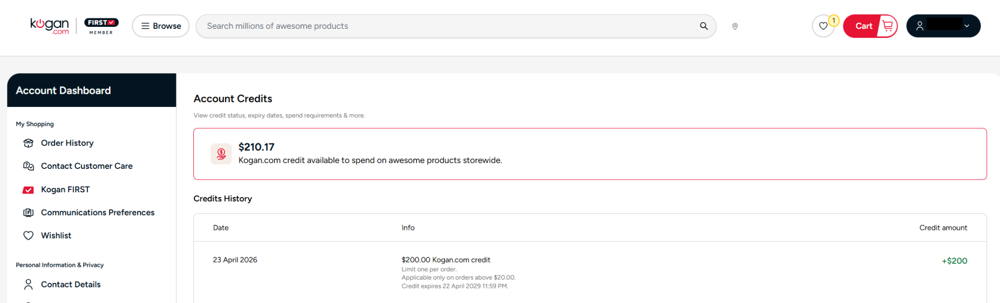 How Do I Redeem Credit Available In My Kogan.com Account?